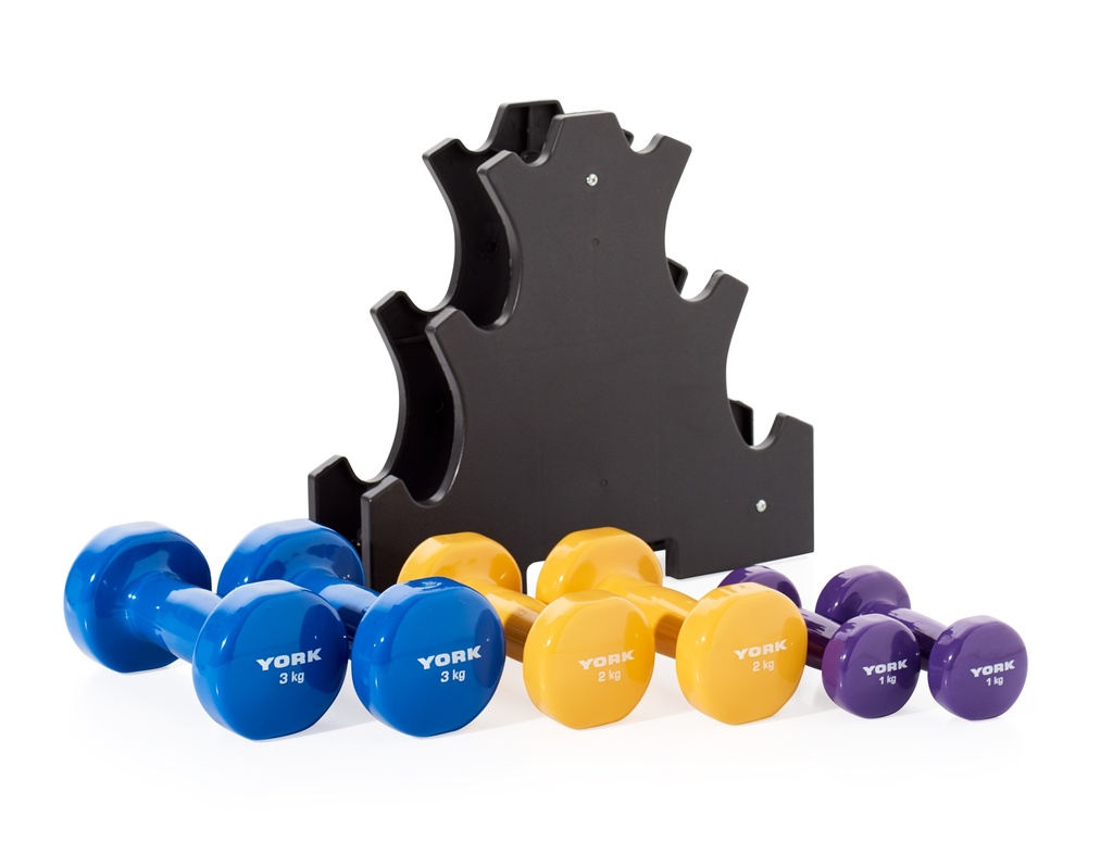 1679 12KG Vinyl Dipped Dumbbell Set yorkfit